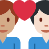 Couple With Heart Man Man Medium Skin Tone Light Skin Tone Element from Twemoji Emoji Set