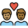 Couple With Heart Man Man Medium Skin Tone Medium Dark Skin Tone Element from OpenMoji Emoji Set