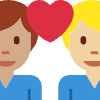 Couple With Heart Man Man Medium Skin Tone Medium Light Skin Tone Element from Twemoji Emoji Set