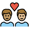 Couple With Heart Man Man Medium Skin Tone Medium Light Skin Tone Element from OpenMoji Emoji Set