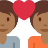 Couple With Heart Medium Dark Skin Tone Element from Twemoji Emoji Set