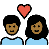 Couple With Heart Medium Dark Skin Tone Element from OpenMoji Emoji Set