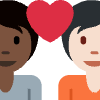 Couple With Heart Person Person Dark Skin Tone Light Skin Tone Element from Twemoji Emoji Set