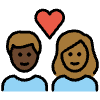 Couple With Heart Person Person Dark Skin Tone Medium Dark Skin Tone Element from OpenMoji Emoji Set