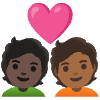 Couple With Heart Person Person Dark Skin Tone Medium Dark Skin Tone Element from Noto Emojis Set