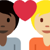 Couple With Heart Person Person Dark Skin Tone Medium Light Skin Tone Element from Twemoji Emoji Set