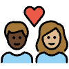 Couple With Heart Person Person Dark Skin Tone Medium Light Skin Tone Element from OpenMoji Emoji Set