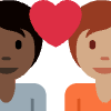 Couple With Heart Person Person Dark Skin Tone Medium Skin Tone Element from Twemoji Emoji Set