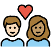 Couple With Heart Person Person Light Skin Tone Medium Skin Tone Element from OpenMoji Emoji Set