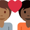 Couple With Heart Person Person Medium Dark Skin Tone Dark Skin Tone Element from Twemoji Emoji Set