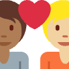Couple With Heart Person Person Medium Dark Skin Tone Medium Light Skin Tone Element from Twemoji Emoji Set