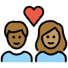 Couple With Heart Person Person Medium Dark Skin Tone Medium Skin Tone Element from OpenMoji Emoji Set