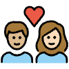 Couple With Heart Person Person Medium Light Skin Tone Light Skin Tone Element from OpenMoji Emoji Set