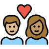 Couple With Heart Person Person Medium Light Skin Tone Medium Skin Tone Element from OpenMoji Emoji Set