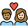 Couple With Heart Person Person Medium Skin Tone Light Skin Tone Element from OpenMoji Emoji Set
