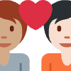 Couple With Heart Person Person Medium Skin Tone Light Skin Tone Element from Twemoji Emoji Set