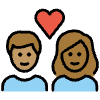 Couple With Heart Person Person Medium Skin Tone Medium Dark Skin Tone Element from OpenMoji Emoji Set