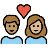 Couple With Heart Person Person Medium Skin Tone Medium Light Skin Tone Element from OpenMoji Emoji Set