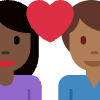 Couple With Heart Woman Man Dark Skin Tone Medium Dark Skin Tone Element from Twemoji Emoji Set