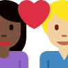 Couple With Heart Woman Man Dark Skin Tone Medium Light Skin Tone Element from Twemoji Emoji Set