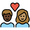 Couple With Heart Woman Man Dark Skin Tone Medium Skin Tone Element from OpenMoji Emoji Set