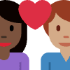 Couple With Heart Woman Man Dark Skin Tone Medium Skin Tone Element from Twemoji Emoji Set