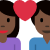 Couple With Heart Woman Man Dark Skin Tone Element from Twemoji Emoji Set