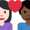 Couple With Heart Woman Man Light Skin Tone Dark Skin Tone Element from Twemoji Emoji Set