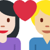Couple With Heart Woman Man Light Skin Tone Medium Light Skin Tone Element from Twemoji Emoji Set