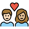 Couple With Heart Woman Man Light Skin Tone Medium Light Skin Tone Element from OpenMoji Emoji Set