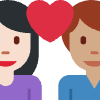 Couple With Heart Woman Man Light Skin Tone Medium Skin Tone Element from Twemoji Emoji Set