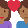 Couple With Heart Woman Man Medium Dark Skin Tone Element from Twemoji Emoji Set