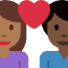 Couple With Heart Woman Man Medium Dark Skin Tone Dark Skin Tone Element from Twemoji Emoji Set