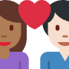 Couple With Heart Woman Man Medium Dark Skin Tone Light Skin Tone Element from Twemoji Emoji Set