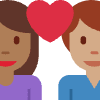 Couple With Heart Woman Man Medium Dark Skin Tone Medium Skin Tone Element from Twemoji Emoji Set