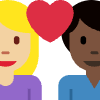 Couple With Heart Woman Man Medium Light Skin Tone Dark Skin Tone Element from Twemoji Emoji Set