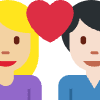Couple With Heart Woman Man Medium Light Skin Tone Light Skin Tone Element from Twemoji Emoji Set