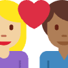 Couple With Heart Woman Man Medium Light Skin Tone Medium Dark Skin Tone Element from Twemoji Emoji Set