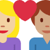 Couple With Heart Woman Man Medium Light Skin Tone Medium Skin Tone Element from Twemoji Emoji Set