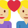 Couple With Heart Woman Man Medium Light Skin Tone Emoji from Twemoji Set | Free Download as SVG Vector and Transparent PNG | Streamline emojis