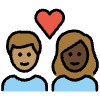 Couple With Heart Woman Man Medium Skin Tone Dark Skin Tone Element from OpenMoji Emoji Set