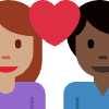 Couple With Heart Woman Man Medium Skin Tone Dark Skin Tone Element from Twemoji Emoji Set