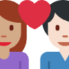 Couple With Heart Woman Man Medium Skin Tone Light Skin Tone Element from Twemoji Emoji Set