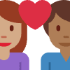 Couple With Heart Woman Man Medium Skin Tone Medium Dark Skin Tone Element from Twemoji Emoji Set