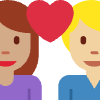 Couple With Heart Woman Man Medium Skin Tone Medium Light Skin Tone Element from Twemoji Emoji Set
