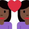 Couple With Heart Woman Woman Dark Skin Tone Element from Twemoji Emoji Set