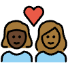 Couple With Heart Woman Woman Dark Skin Tone Medium Dark Skin Tone Element from OpenMoji Emoji Set