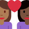 Couple With Heart Woman Woman Medium Dark Skin Tone Dark Skin Tone Element from Twemoji Emoji Set