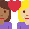 Couple With Heart Woman Woman Medium Dark Skin Tone Medium Light Skin Tone Element from Twemoji Emoji Set