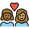 Couple With Heart Woman Woman Medium Dark Skin Tone Medium Skin Tone Element from OpenMoji Emoji Set